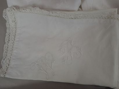 Lot de linge de maison comprenant une nappe...