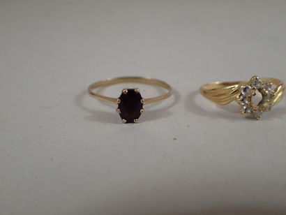 Ensemble de deux bagues en or jaune 18K,...
