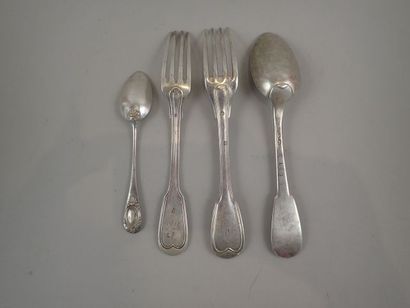 Ensemble en argent comprenant 1 cuillère,...