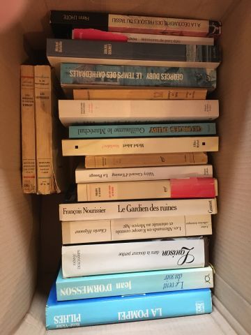 Carton de livres brochés. En l'état.