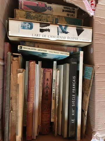 Carton de livres brochés et reliés sur l'histoire...