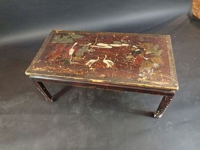Table basse rectangulaire en bois laqué à...
