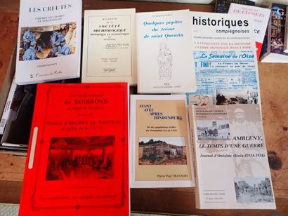 Important lot de livres reliés sur le Soissonnais,...