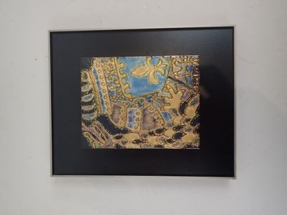 Roland DANIELOU (XXème), fleur de lys. Plaque...