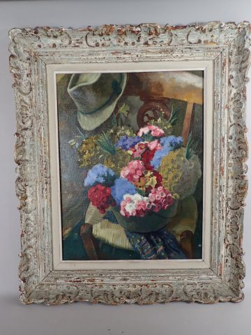 Maurice DELAVIER, Huile sur toile figurant...