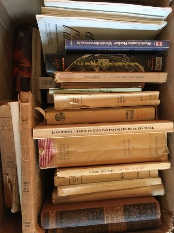 Carton de livres brochés. En l'état.