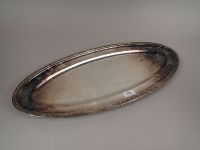 Plat à poisson ou torpilleur en métal argenté...