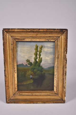 Van Crouttens (XIXème siècle) « Pêcheur au...
