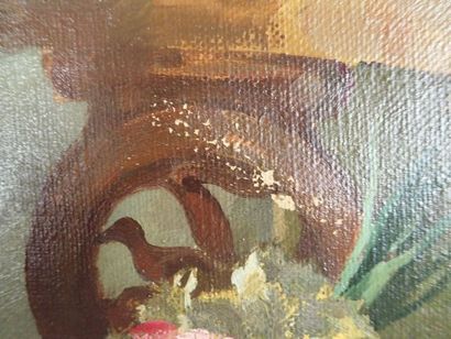 Maurice DELAVIER, Huile sur toile figurant...