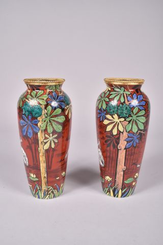 Jacques Thieles à Paris, paire de vases en...