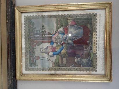 Ensemble de deux gravures, l'une d'après...