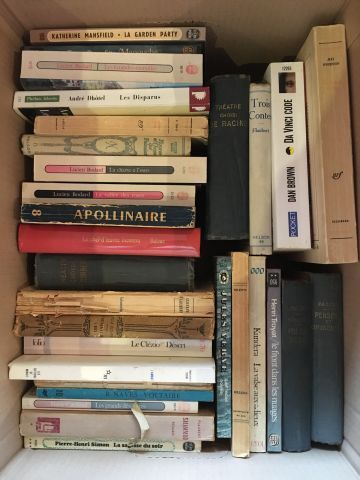 Carton de livres brochés. En l'état.