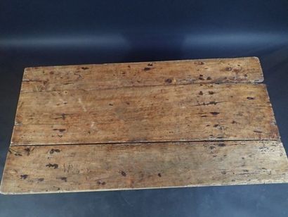 Table basse en chêne et hêtre à plateau parqueté,...