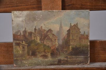 Ecole hollandaise du XIXème Siècle, port...
