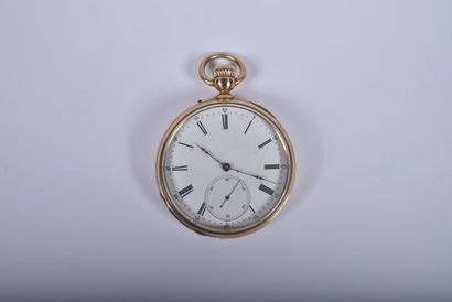 Montre de gousset en or jaune 18K, cadran...