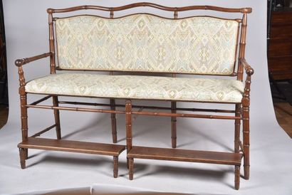Banquette de billard de bambou avec repose-pieds...