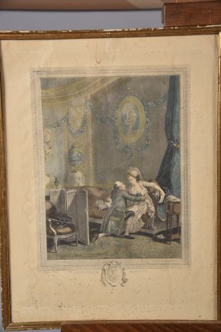Ensemble de deux gravures érotiques : Pierre-Antoine...