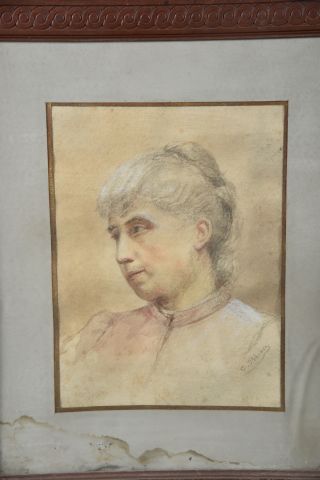 C. PIRION, portrait de jeune femme de trois...