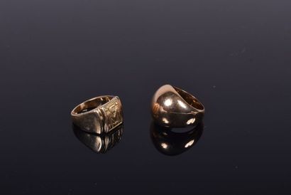 2 bagues “ bague boule” et chevalière en...
