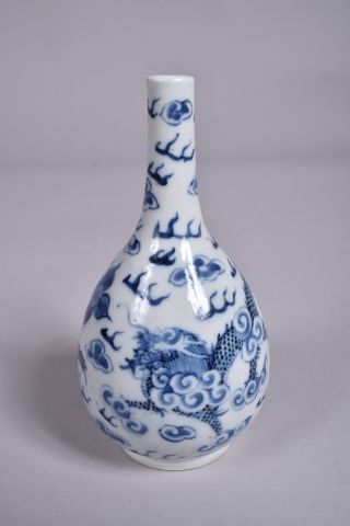 Deux aspersoirs en porcelaine bleu-blanc,...