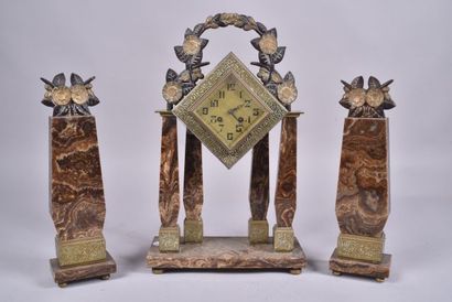 Garniture de cheminée d'époque art déco,...