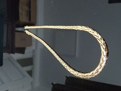 Collier en or jaune 18K à maille palmier,...