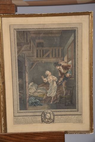 Ensemble de deux gravures érotiques : Pierre-Antoine...