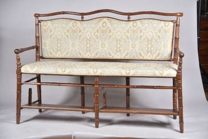 Banquette de billard de bambou avec repose-pieds...