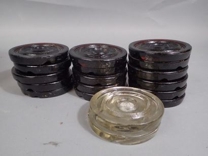 18 couvercles de Glassmine en verre (16 de...