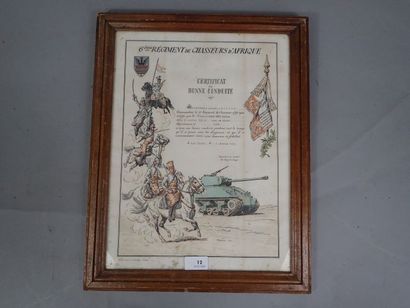 Certificat de bonne conduite pour un brigadier-chef...