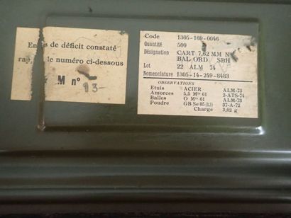 2 Caisses à munitions pour mitrailleuse de...