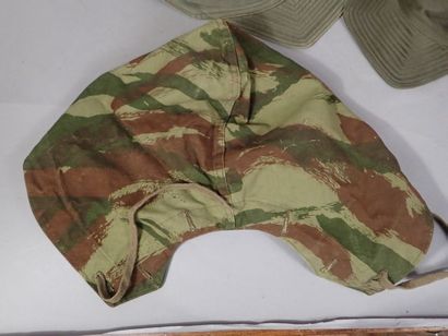 Lot de 4 casquettes Bigeard en toile camouflée,...