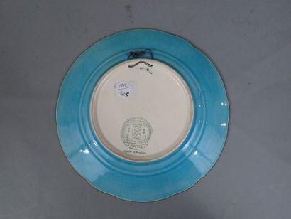 Longwy- Assiette en faïence émaillée pour...