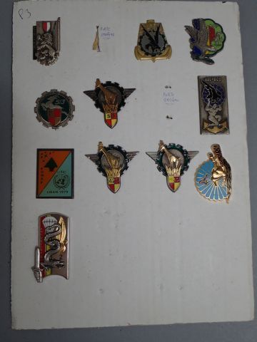 Lot d’insignes Parachutiste, légion et commando,...