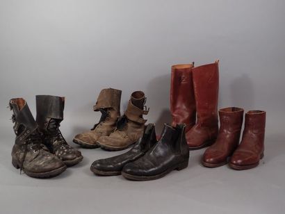 Lot de chaussures et bottes : 2 paires de...