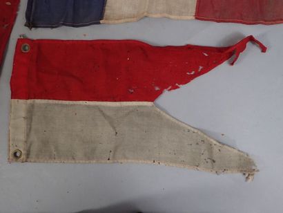Lot : Fanion Tricolore molletonné à bordures...