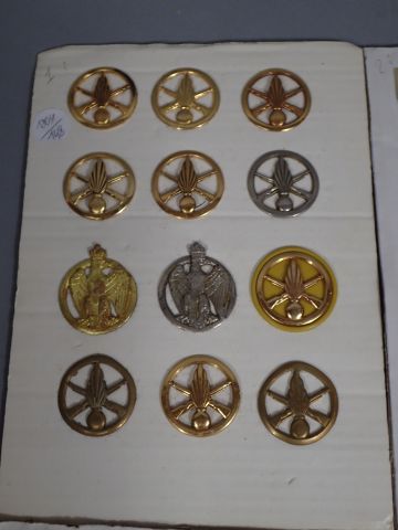 Lot d’insignes Infanterie, présentés sur...