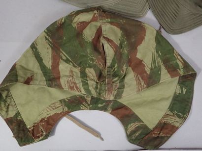 Lot de 4 casquettes Bigeard en toile camouflée,...