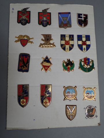 Lot d’insigne Artillerie et troupe de Marine,...