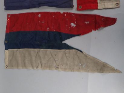 Lot : Fanion Tricolore molletonné à bordures...