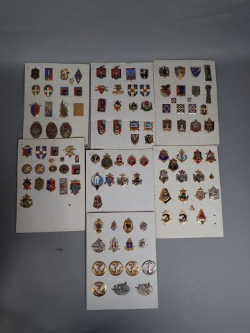Lot d’insigne Artillerie et troupe de Marine,...