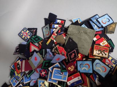 Lot de losanges de bras modèle 45 et insigne...