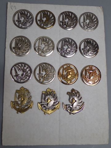 Lot d’insignes Parachutiste, légion et commando,...