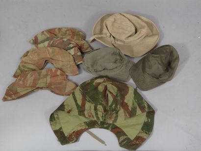 Lot de 4 casquettes Bigeard en toile camouflée,...