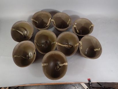 Fr- lot de 9 casques lourds modèle 51. différents...