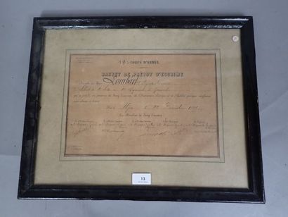 Brevet de prévôt d’escrime accordé à un zouave...