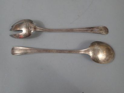 Partie de ménagère en métal argenté modèle...