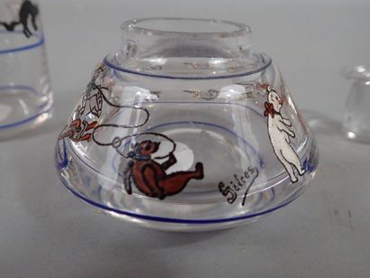 SEVRES, ensemble en cristal à décors du cirque...