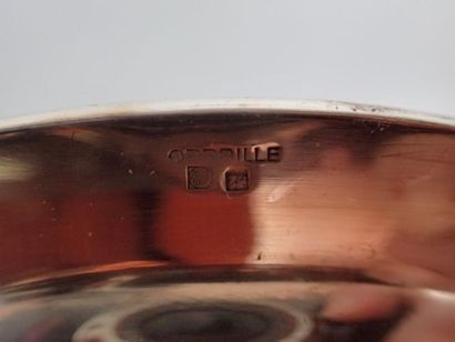 ORBRILLE. Important plat de service en métal...