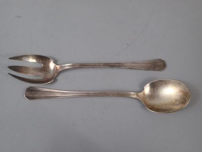 Partie de ménagère en métal argenté modèle...